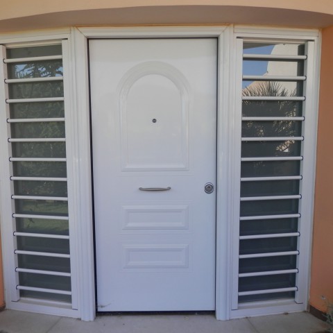 Security bars to an entrance door